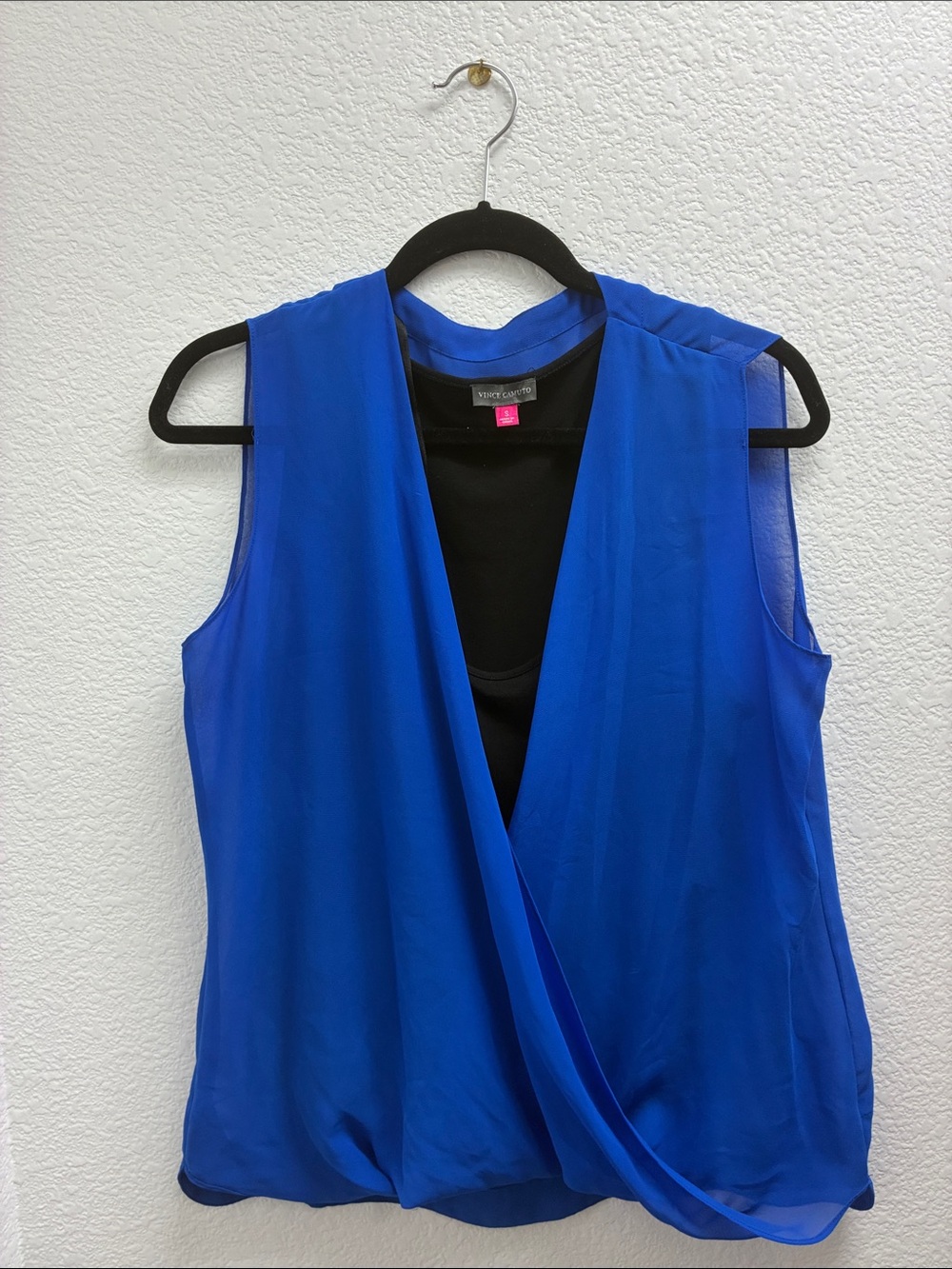Vince Camuto Bright Cobalt Blue Draped Sleeveless Camisole